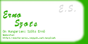 erno szots business card