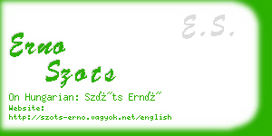 erno szots business card